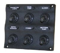 Splashproof Marine Switch Panel - 6 Way 